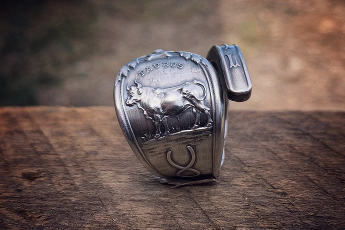 1894 April Zodiac Sterling Spoon Ring (reserved)