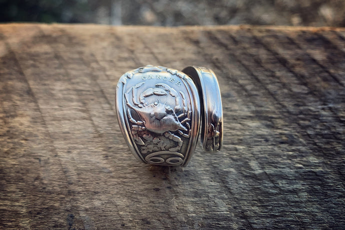 1894 June Zodiac Sterling Spoon Ring