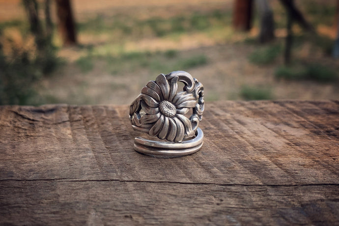 The Pierced Daisy Sterling Spoon Ring