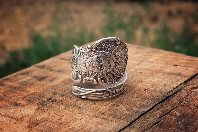 1901 Indian Chief Sterling Spoon Ring